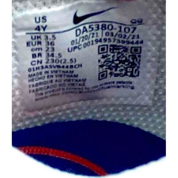 Nike Court Legacy GS Low Top White Royal Blue DA5380-107 Youth Athletic Size 4Y - Picture 5 of 5